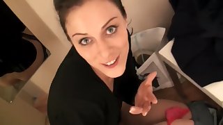 lesbian strapon sex in fitting room